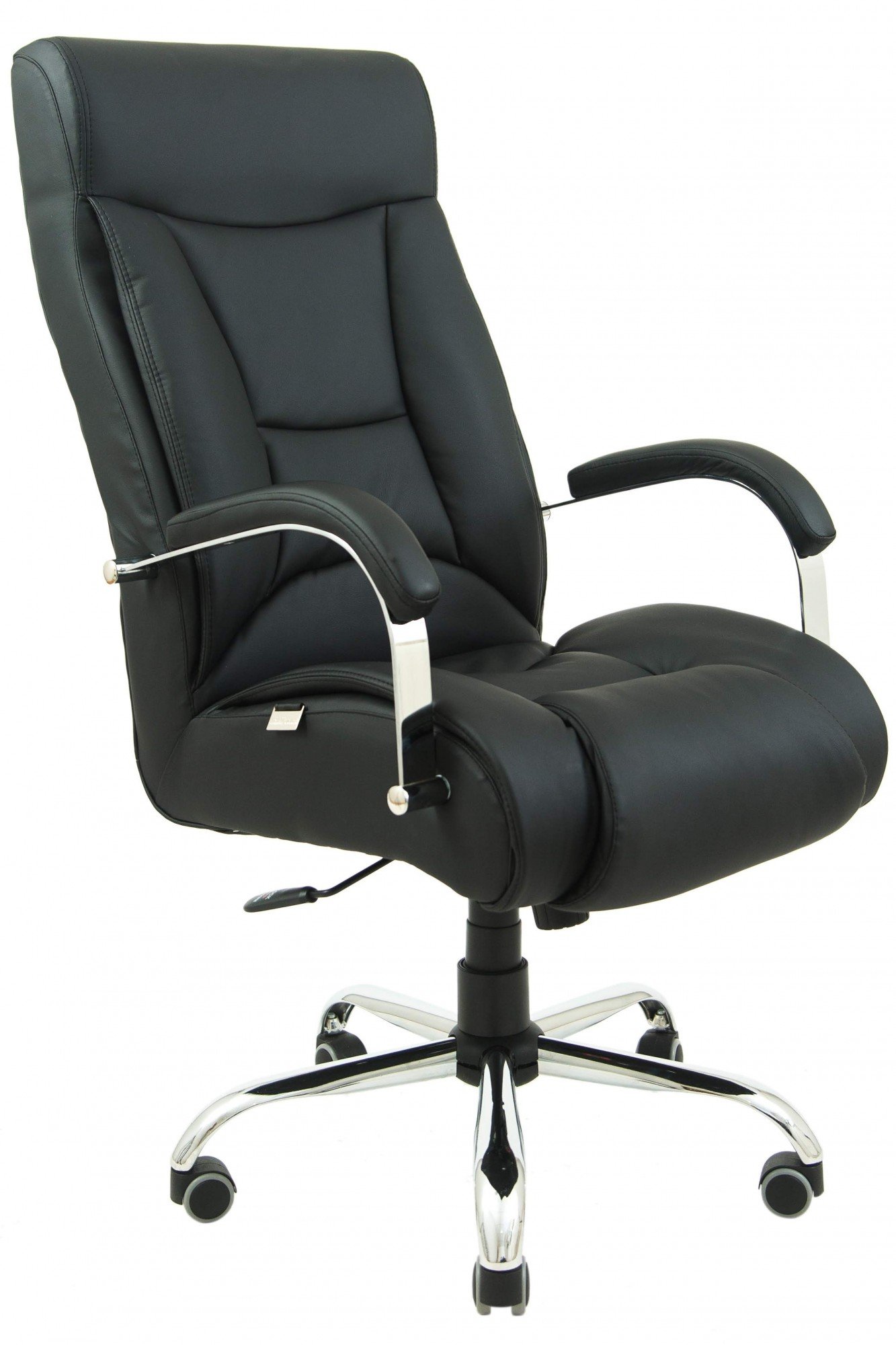 Офисное кресло руководителя Richman Magistr Кожа Люкс Хром М2 AnyFix Черный