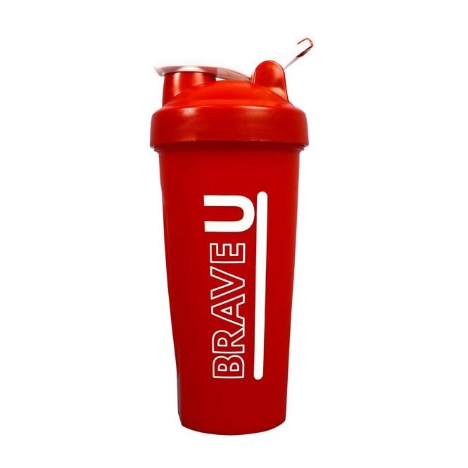 Шейкер для протеїну та спортивного харчування Brave U Shaker With Metal Ball 600 мл Червоний