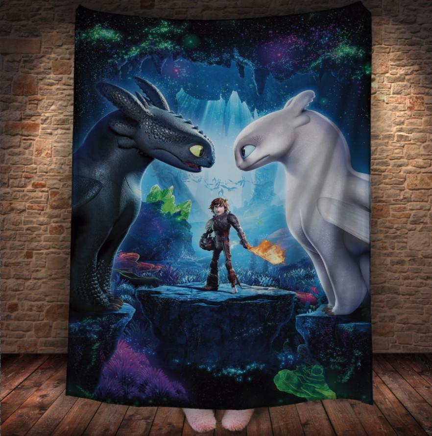 Плед із 3D принтом Денна фурія та Беззубик 150х200 см (epi_1914) Плед із 3D принтом Денна фурія та Беззубик 150х200 см (epi_1914)