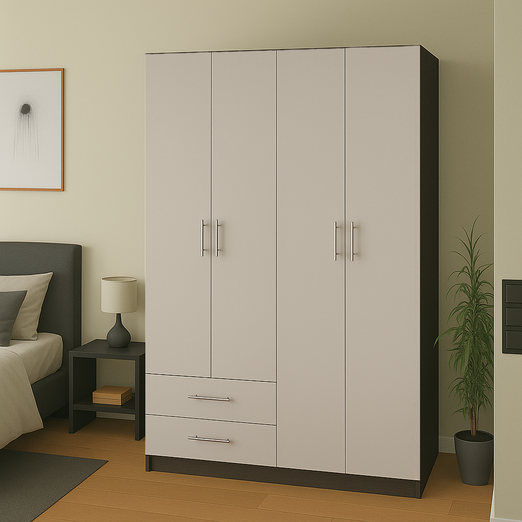 Шкаф распашной ШР5 SENAM 2500х1200х600 мм корпус ДСП Дуб Венге Магия фасад ДСП Кашемир (ШР5.25.60.12.5)