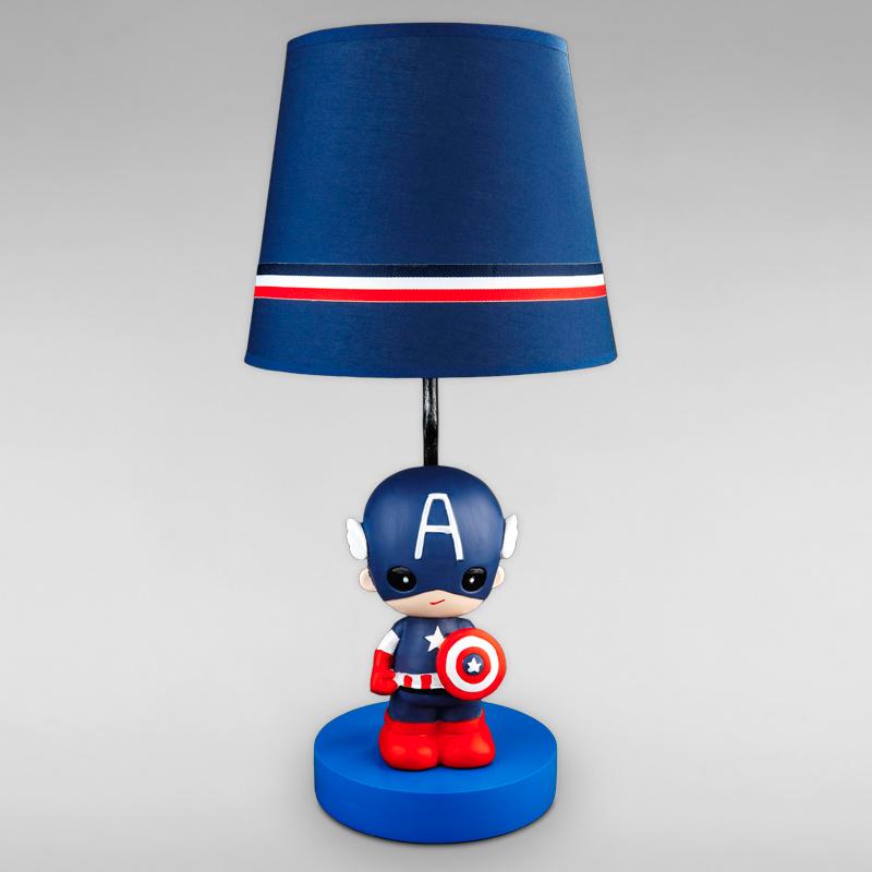 Настільна лампа із абажуром Light House DL-18350/1T супергерой Синій