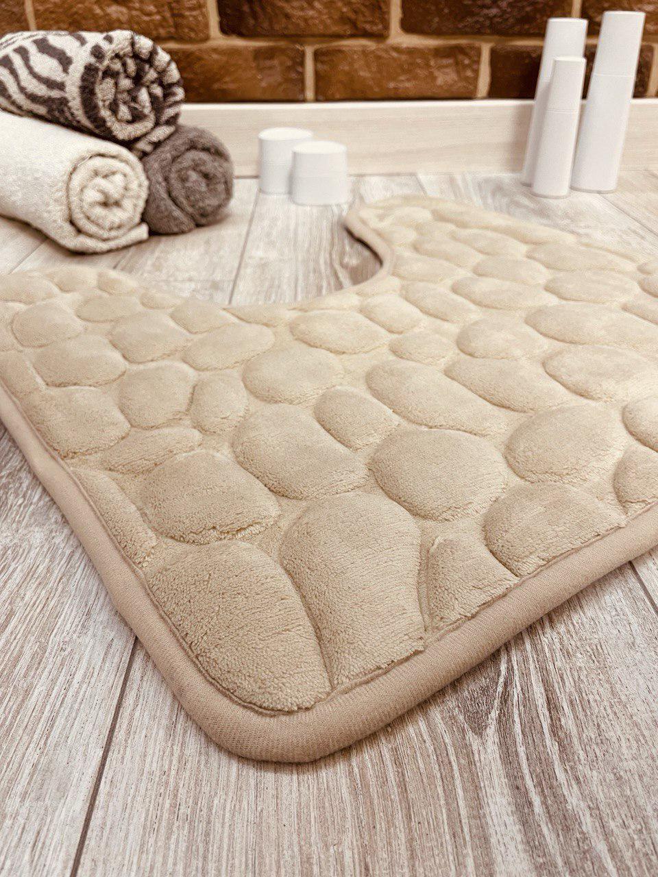 Килимок для туалета Stone Premium Memory Foam 60х50 см Бежевий (KTS0005) - фото 4 Килимок для туалета Stone Premium Memory Foam 60х50 см Бежевий (KTS0005) - фото 4