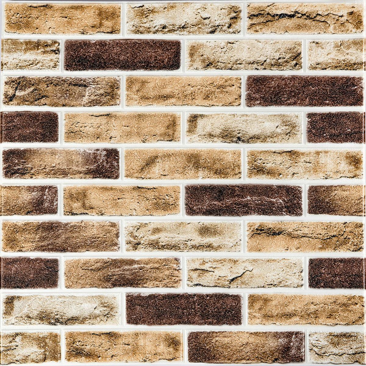 Панель самоклеящаяся 3D под кирпич клинкер 415 700x700x4 мм Песочный (SW-00000770)
