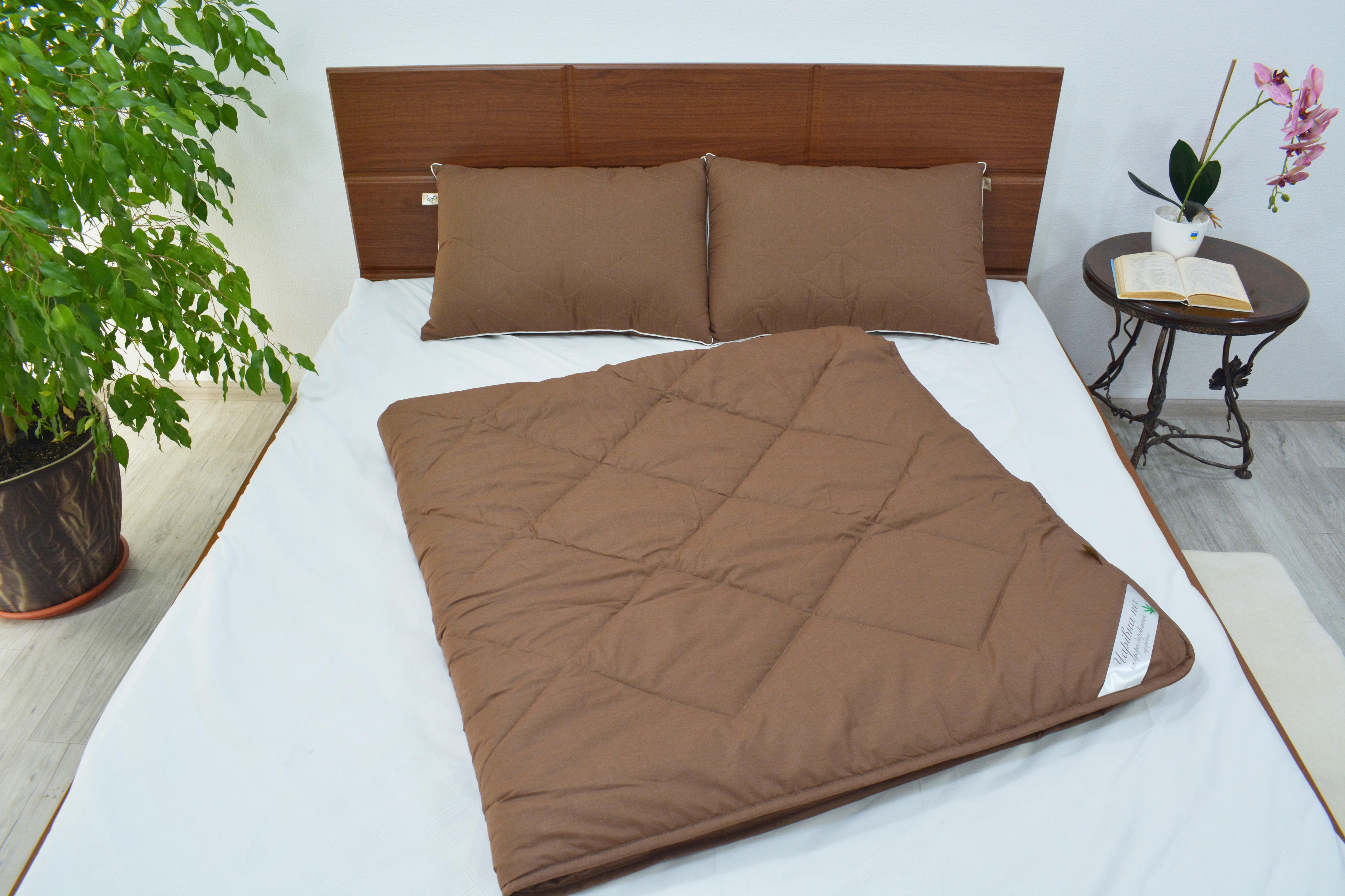 Одеяло конопляное Чарівна ніч летнее бязь 200x210 см Шоколадный - фото 3 Одеяло конопляное Чарівна ніч летнее бязь 200x210 см Шоколадный - фото 3