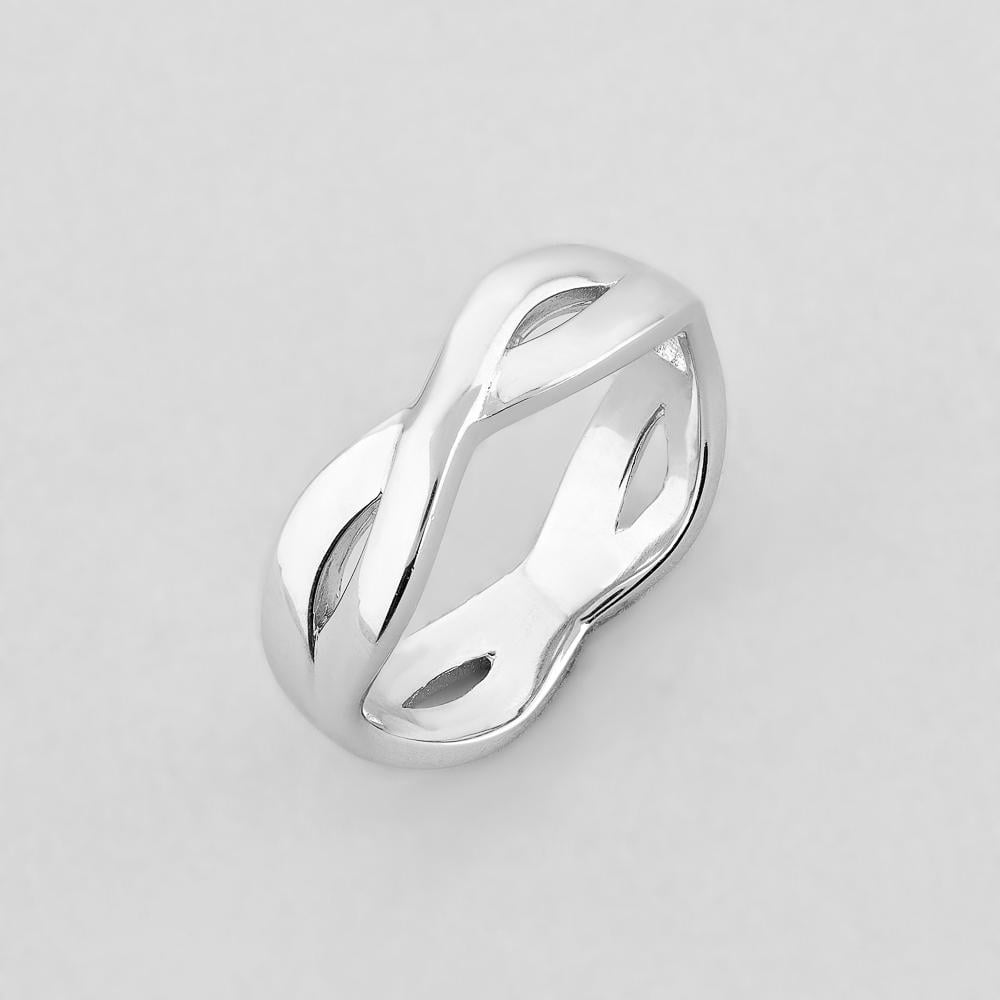 Серебряное кольцо Minimal Бесконечное счастье р. 18 (406/р-18)