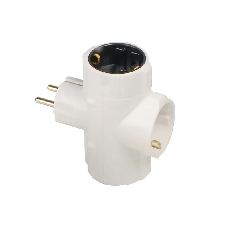 Сетевой тройник АСКО-УКРЕМ Ornat 16А 2P+PE с заземлением тип А АБС-пластик (ECO019001024)