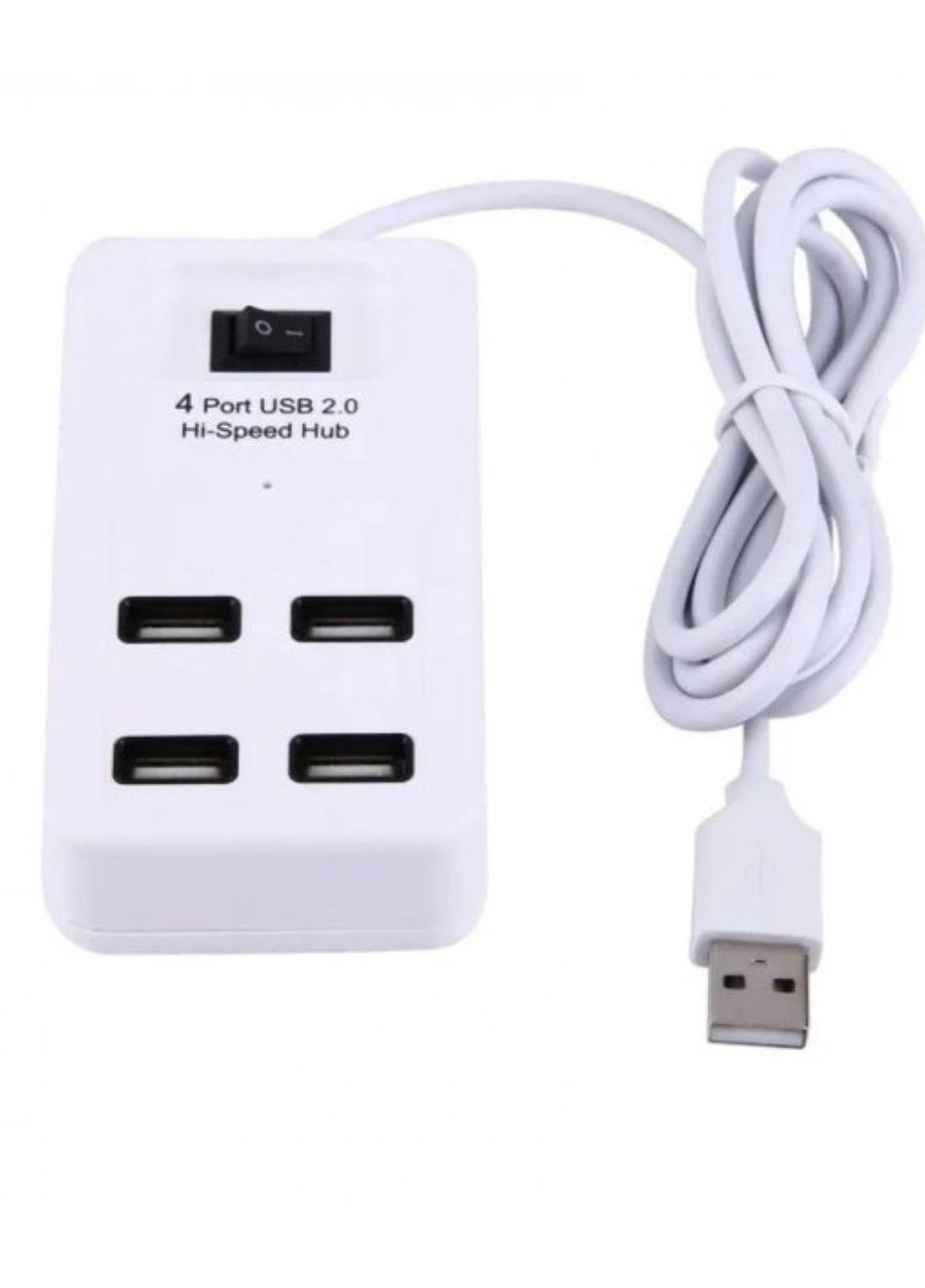 Концентратор Хаб UKC на 4 порта USB 2.0 P-1601 Белый (955056A)