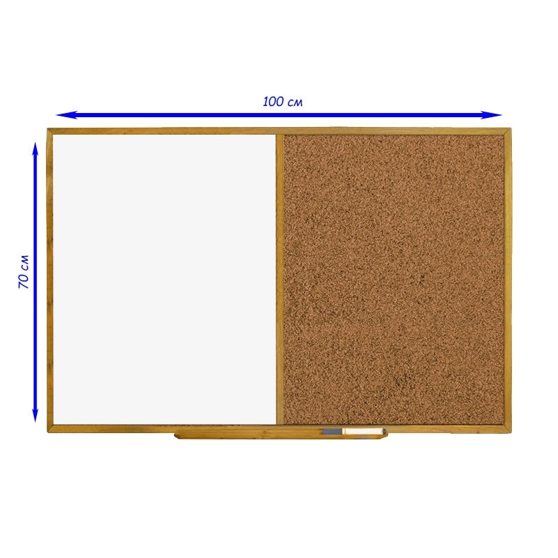 Доска комби пробковая/маркерно-магнитная 100x70/50 см/деревянная рама (tf1439) - фото 2