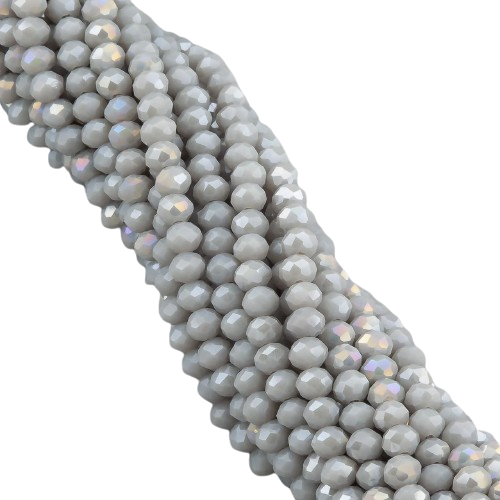 Намистини Swarovski АВ огранювання рондель непрозорий 4х3,5 мм 42 см 120 шт. Сірий (БС4148а62)
