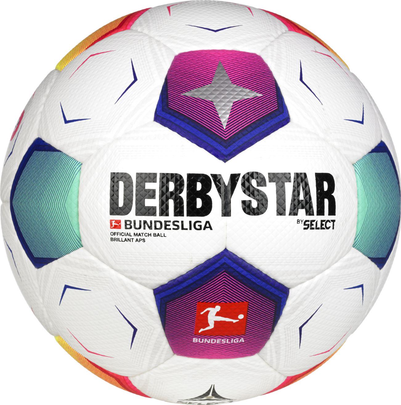Мяч футбольный Select Derbystar Bundesliga Brillant Aps V23 391598-634 р. 5 Бело-сине-фиолетовый