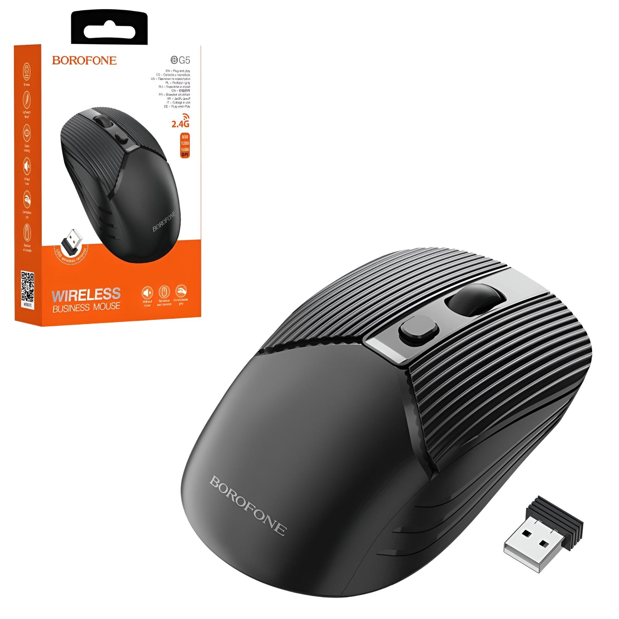 Мышь беспроводная Borofone 2.4G Черный (BG5)