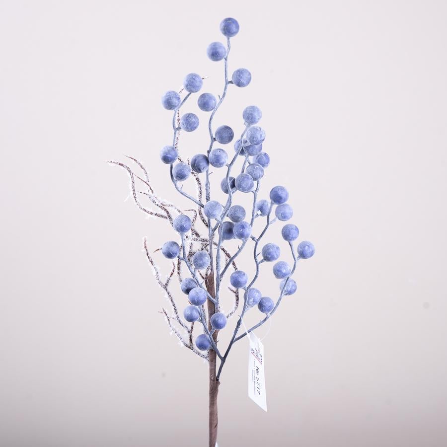 Ветвь с матовыми ягодами 55 см Синий (5717)