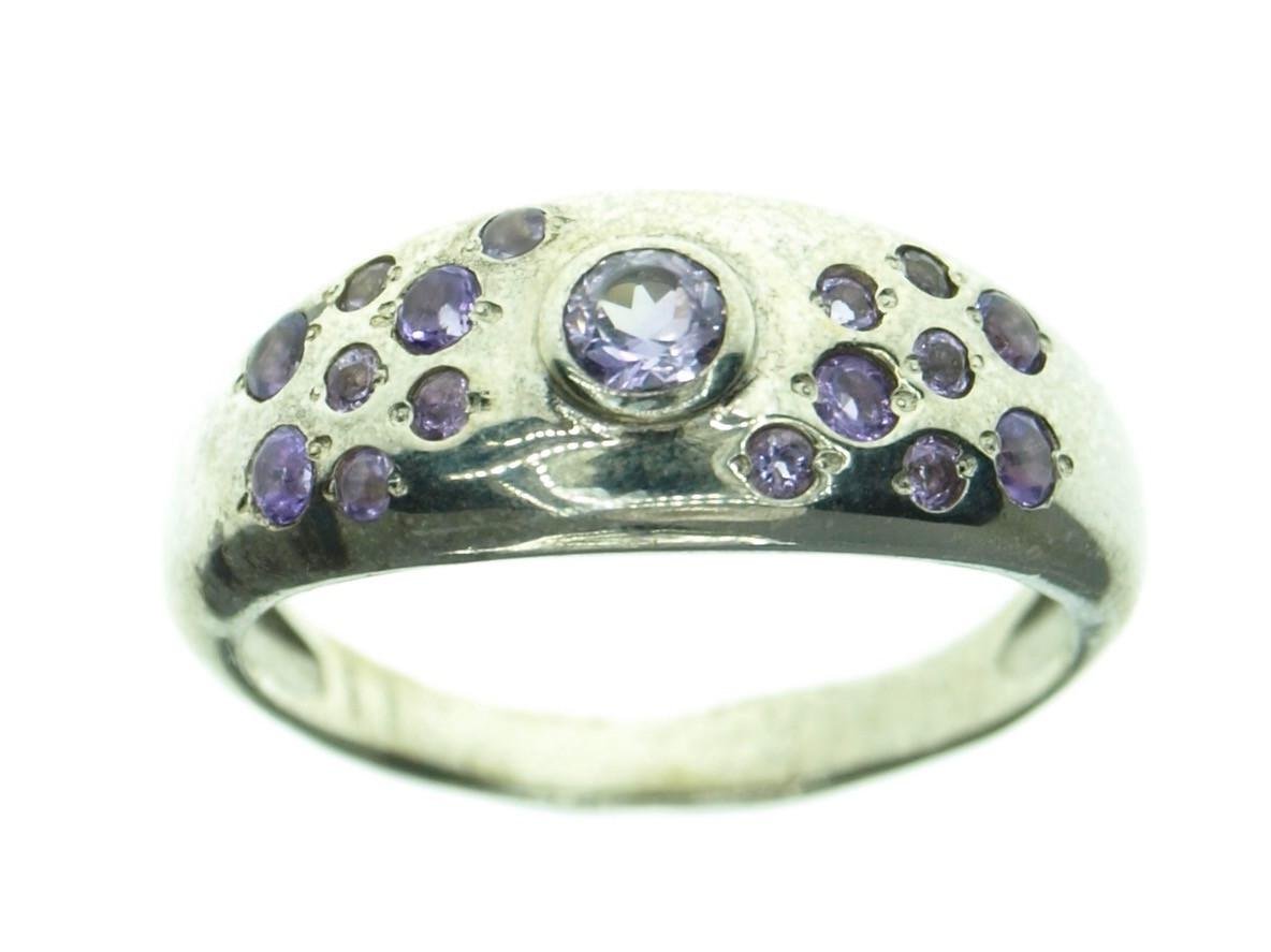 Кольцо из серебра с аметистом р. 18,5 (21 01850241)