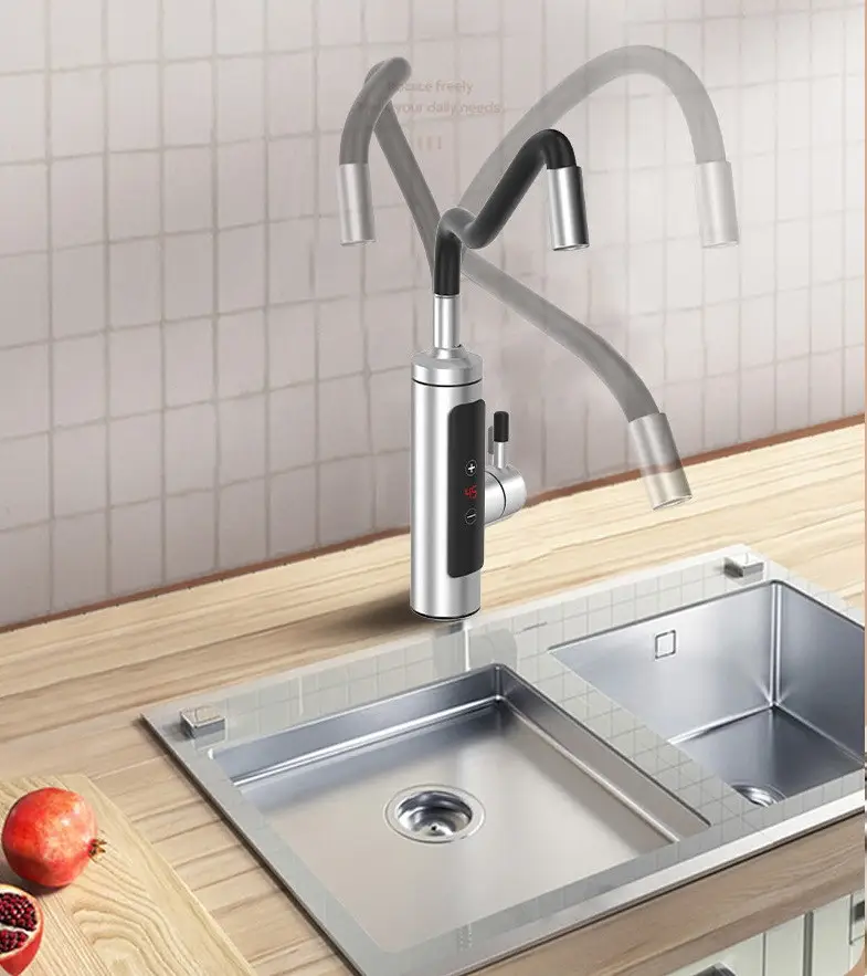 Проточный водонагреватель PY-010-1 гибкий кран с экраном металл (29197747) - фото 8