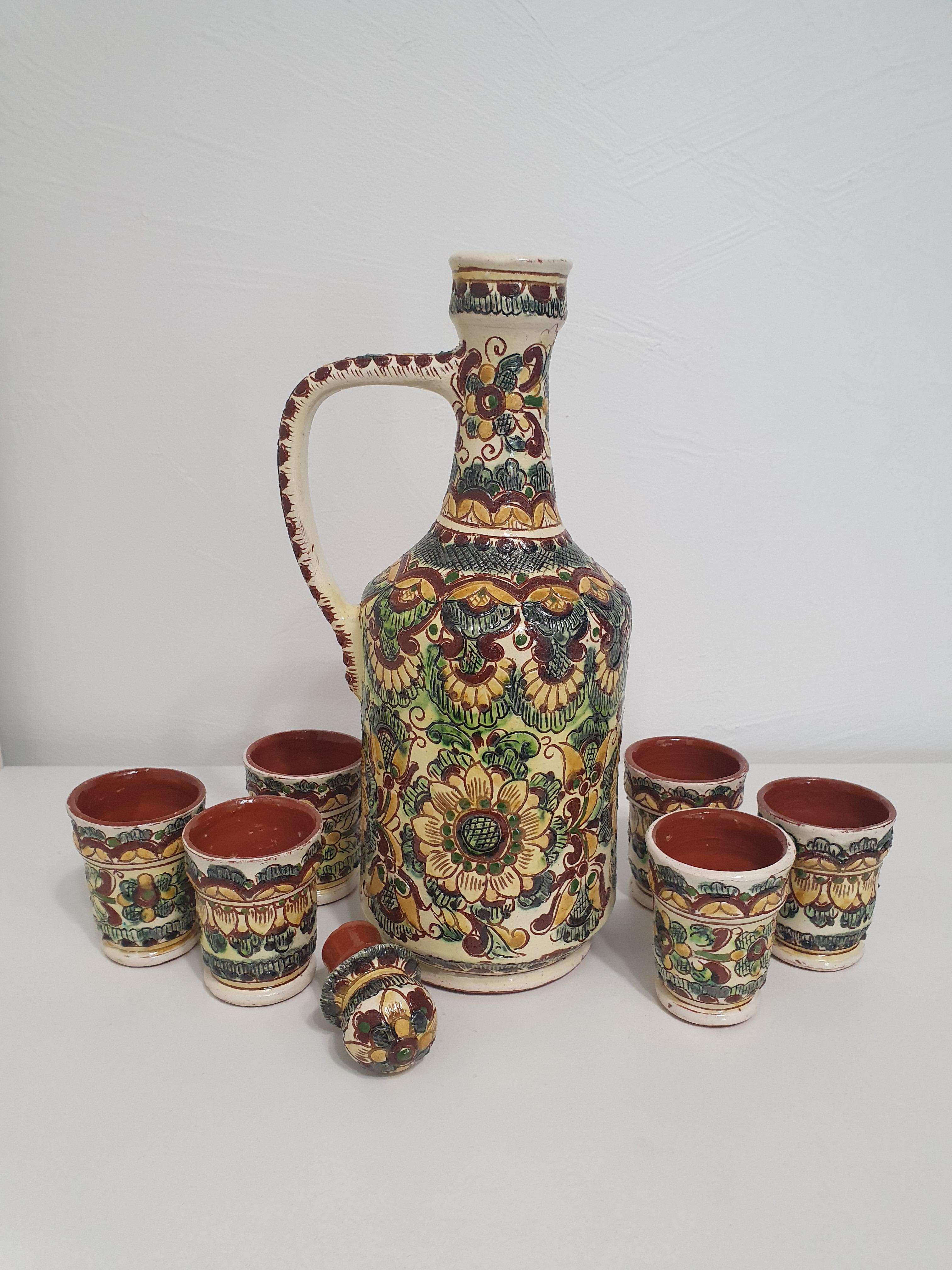 Подарочный набор для алкоголя Косовская керамика штоф с рюмками 29х14х11 см (1349)