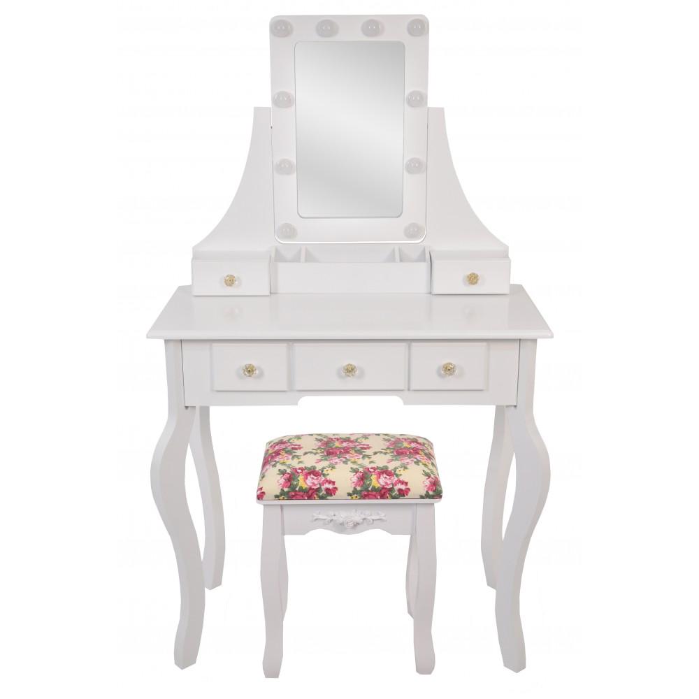 Туалетний столик з підсвіткою Bonro В-065L червона табуретка (20000035) - фото 2 Туалетний столик з підсвіткою Bonro В-065L червона табуретка (20000035) - фото 2