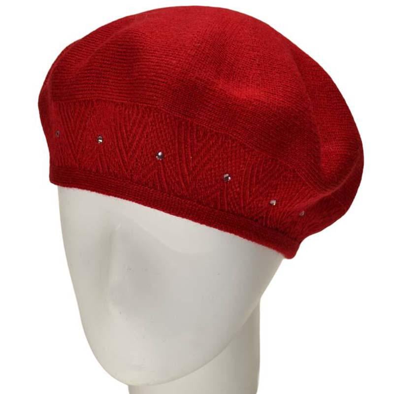 Берет жіночий Lirus Ніка подвійний вовняний тонкої в'язки Червоний (111627)