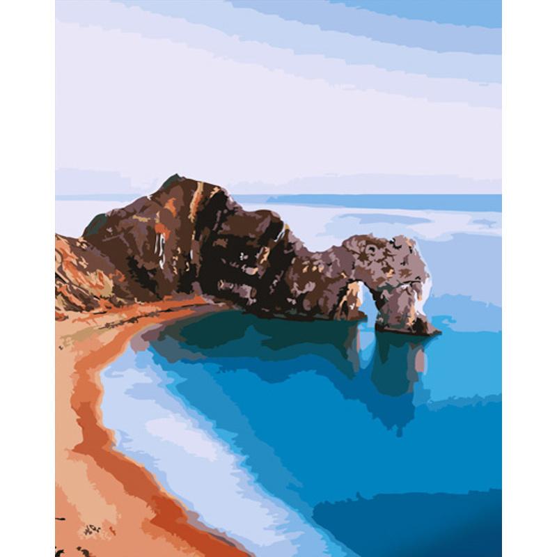Картина за номерами Strateg Преміум Скала Durdle Door 40x50 см (GS711)