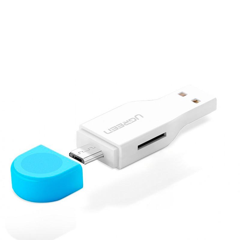 Кардридер Ugreen 30358 USB Micro USB OTG c поддержкой карт до 128 Гб Белый