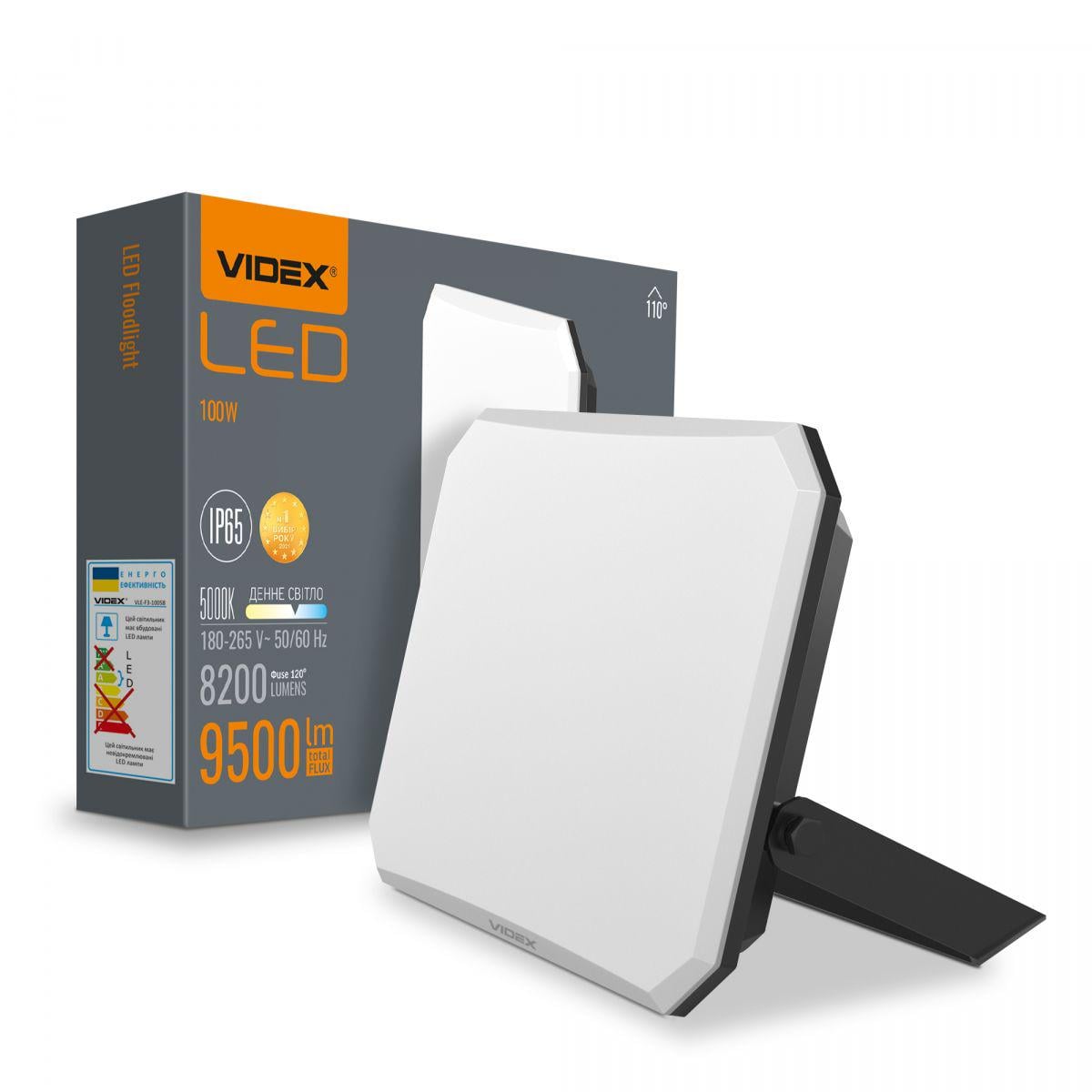 Прожектор Videx LED F3 100W 5000K 220V Black