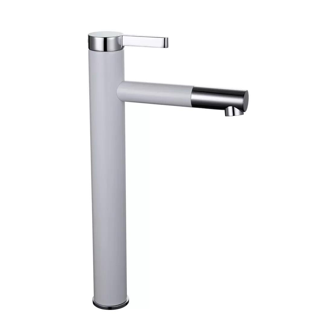 Змішувач для умивальника Frap F1052-15 високий Білий/Хром (1036123) Змішувач для умивальника Frap F1052-15 високий Білий/Хром (1036123)