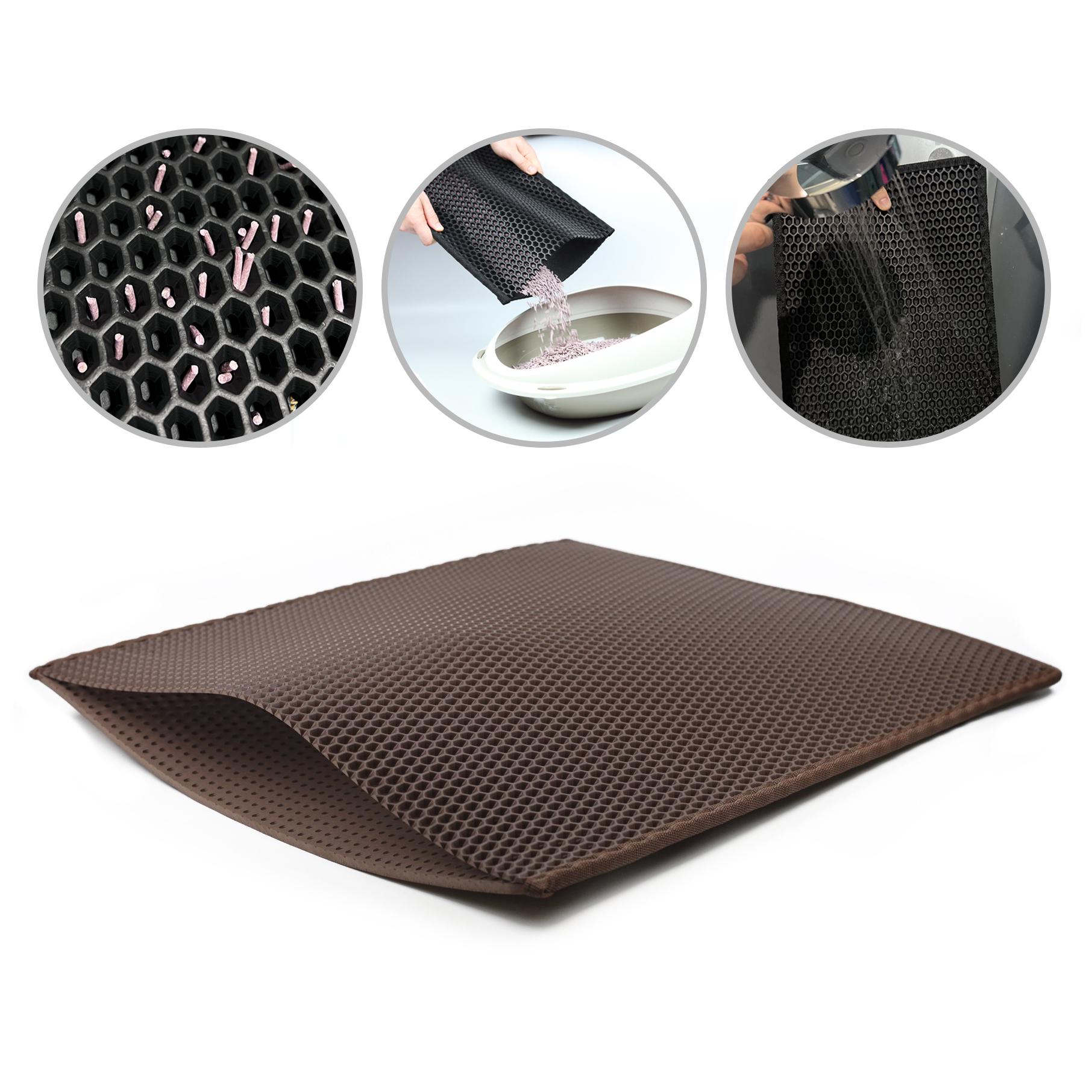 Коврик двухслойный Cat in Box для кошачьего лотка EVA 67x60 см Коричневый - фото 3 Коврик двухслойный Cat in Box для кошачьего лотка EVA 67x60 см Коричневый - фото 3