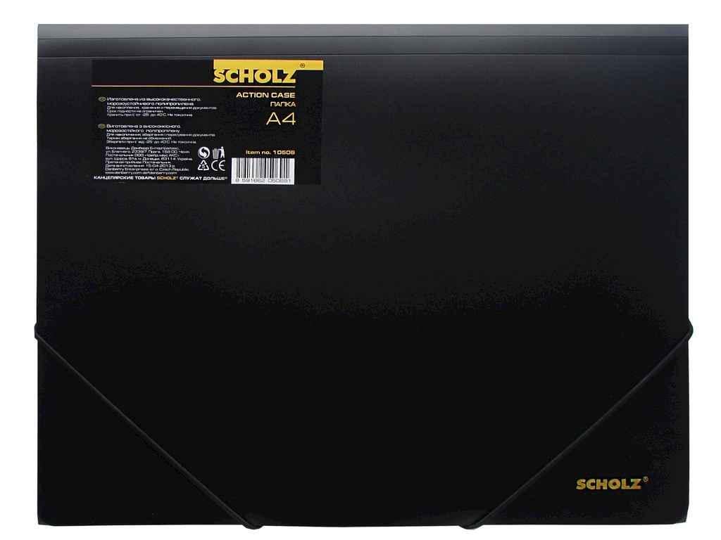 Папка SCHOLZ на гумці А4 РР 550мкн Чорний (10506) Папка SCHOLZ на гумці А4 РР 550мкн Чорний (10506)