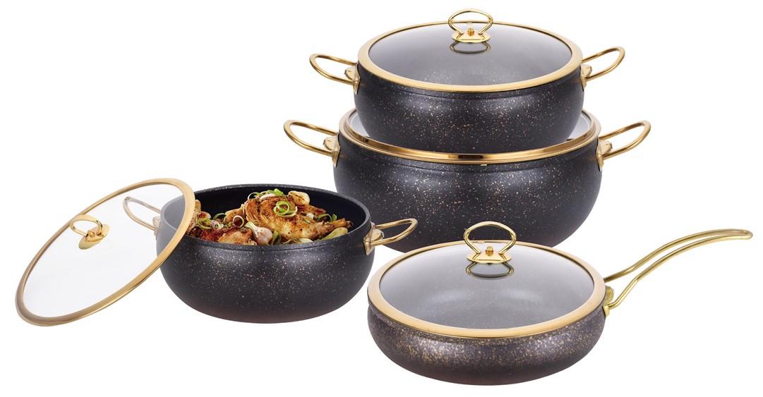 Набор посуды Edenberg из алюминия 8 предметов (EB-12927) - фото 2 Набор посуды Edenberg из алюминия 8 предметов (EB-12927) - фото 2