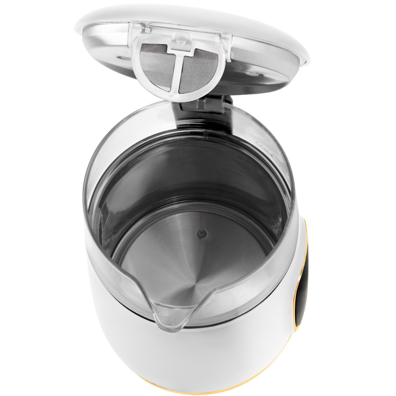 Электрочайник Adler AD 1305 стеклянный с установкой температуры 2200 Вт 1,7 л White/Gold (AD1305WG) - фото 4