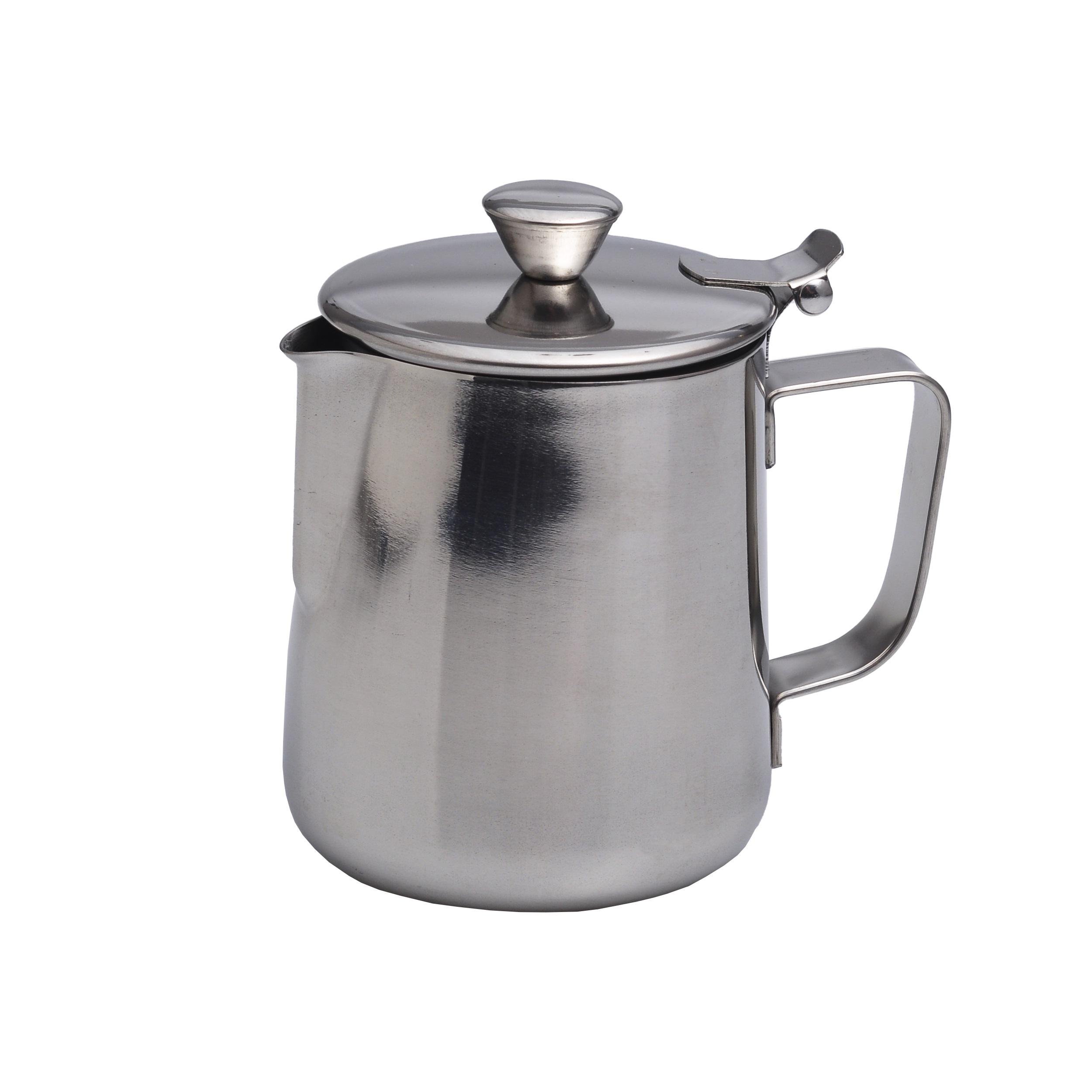 Молочник с мерной шкалой и крышкой Kamille КМ-4385 из нержавеющей стали 350 мл Стальной (150-84-4385)