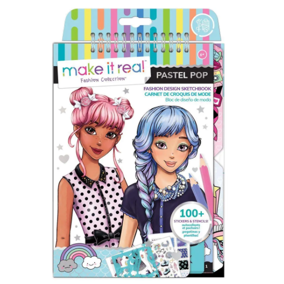 Блокнот с трафаретами Make it Real для создания модных коллекций Модная вечеринка (MR3205)