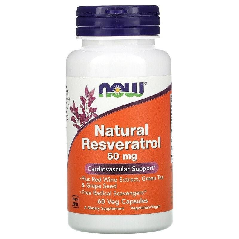 Натуральна добавка Now Foods Natural Resveratrol 50 мг 60 капсул