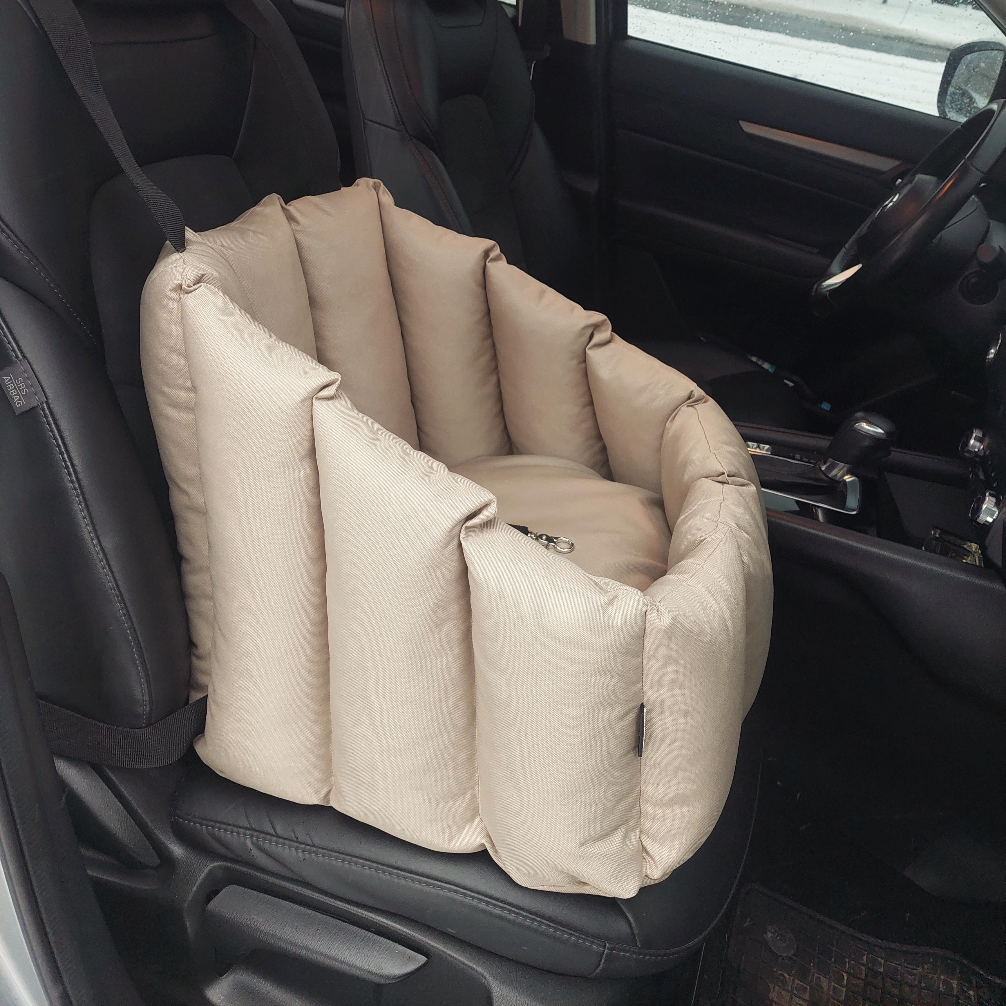 Кресло автомобильное для собак Huge and Tiny 50x45 см Бежевый - фото 2 Кресло автомобильное для собак Huge and Tiny 50x45 см Бежевый - фото 2