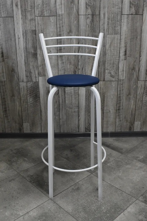 Барний стілець 35х107 см Синій/Білий (28374058)