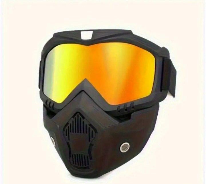 Мотоочки кроссовые с защитной маской Черный/Желтый (589-03)