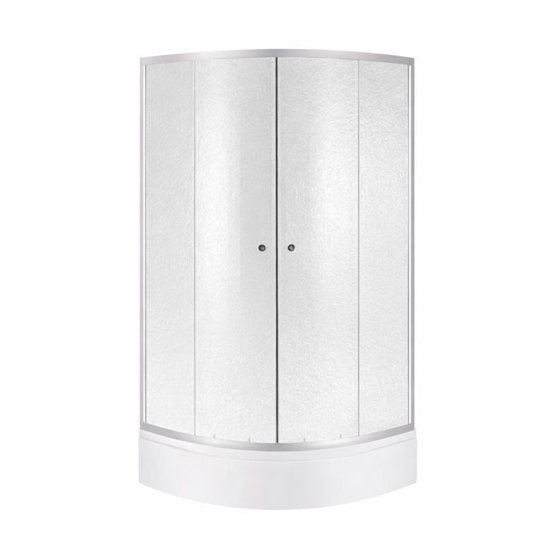Душевая кабина Latwa SC90x90.SAT.MID.FR полукруглое стекло Frost 4 мм и душевой поддон KAPIELKA ST90x90x26 с панелью Lidz (SD00050781)