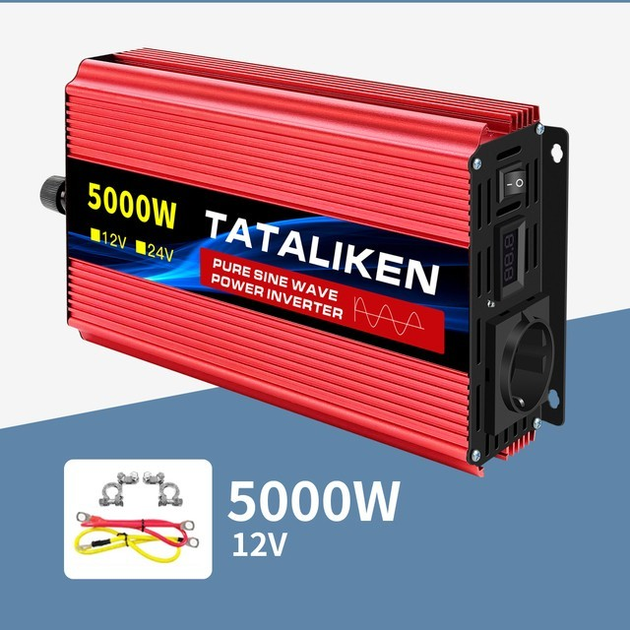 Інвертор Tataliken чистий синус 12V-220V 5000W постійна потужність 2000W (21671219) - фото 2