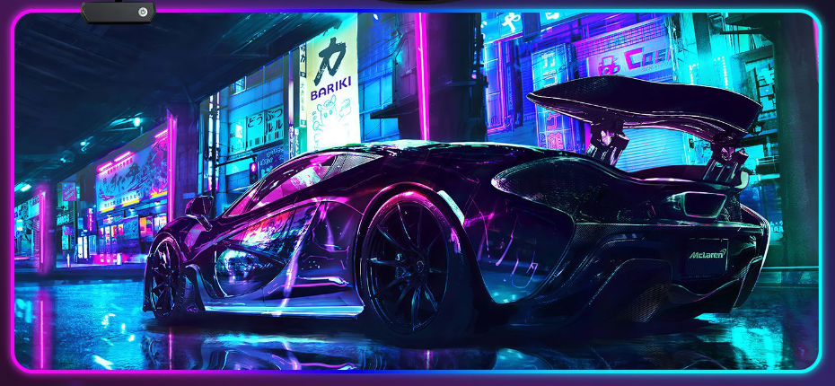 Коврик для мышки с принтом McLaren P1 LED подсветка 800х300х4 мм (2141737204)