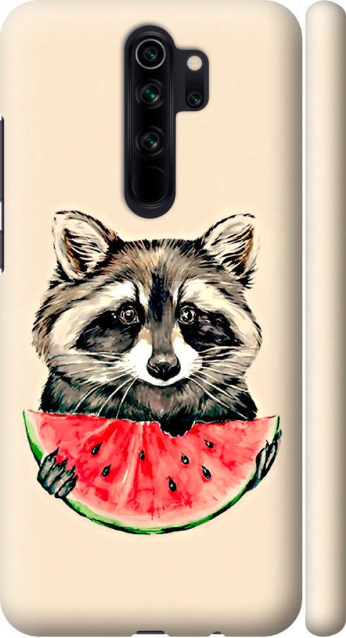Чехол на Xiaomi Redmi Note 8 Pro Енотик с арбузом (4605m-1783-42517)