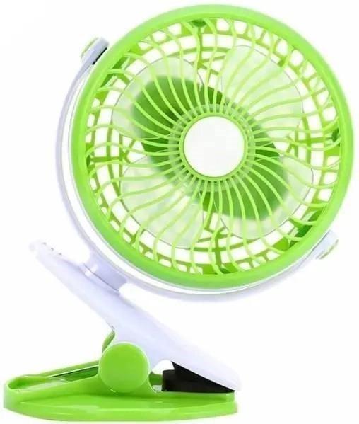 Вентилятор аккумуляторный UKC GF-175 от настольный USB с прищепкой Зеленый