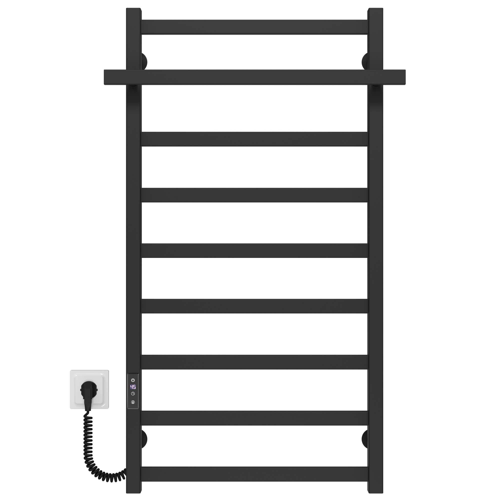 Полотенцесушитель электрический Deffi Nicolе П9 JD04 левое подключение нержавеющая сталь 500х1000 мм Черный (A.NI.100.50.9.E.B.L.2)