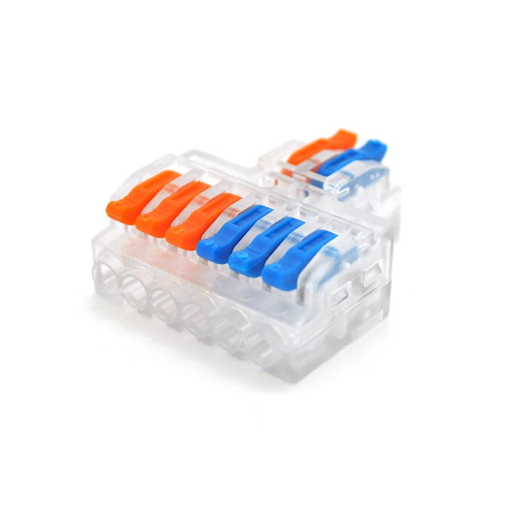 Колодка клемна VOLTRONIC PCT-426 з натискними затискачами 2х6 прозорий (21744)