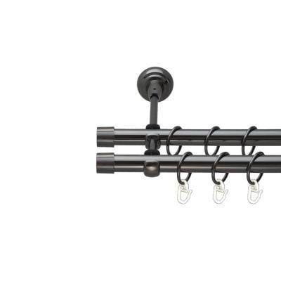 Карниз трубчатый двухрядный Orvit Заглушка 19/19 мм 300 см Оникс (000-8730) - фото 1 Карниз трубчатый двухрядный Orvit Заглушка 19/19 мм 300 см Оникс (000-8730) - фото 1