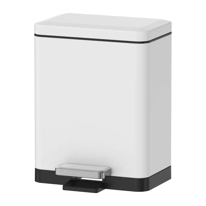 Відро для сміття KOER TC-010306-08 6 л з плавним закриттям прямокутне Білий (KR5601)