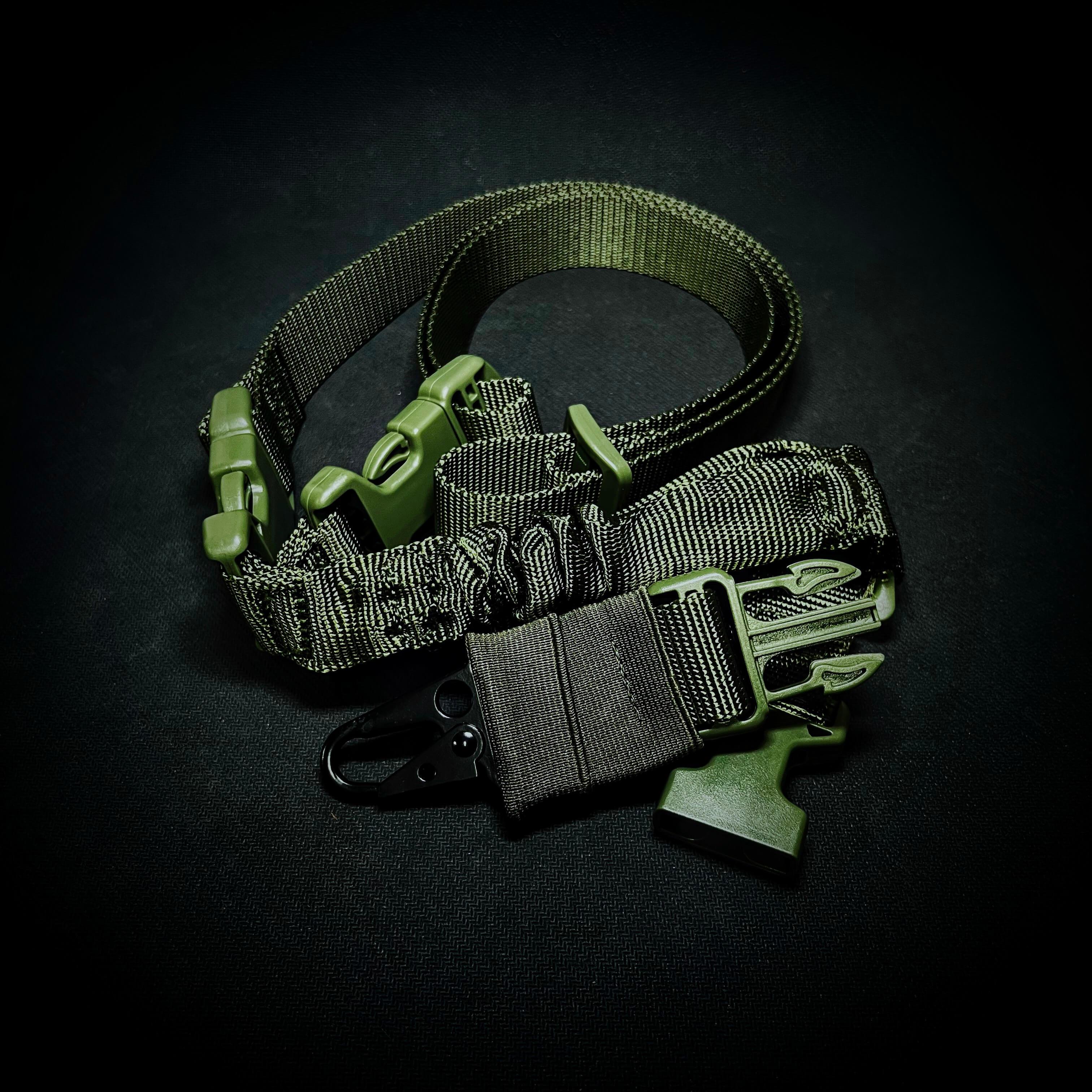 Ремень одноточечный с карабином и утяжкой Олива (one-point-1-ol) - фото 3 Ремень одноточечный с карабином и утяжкой Олива (one-point-1-ol) - фото 3