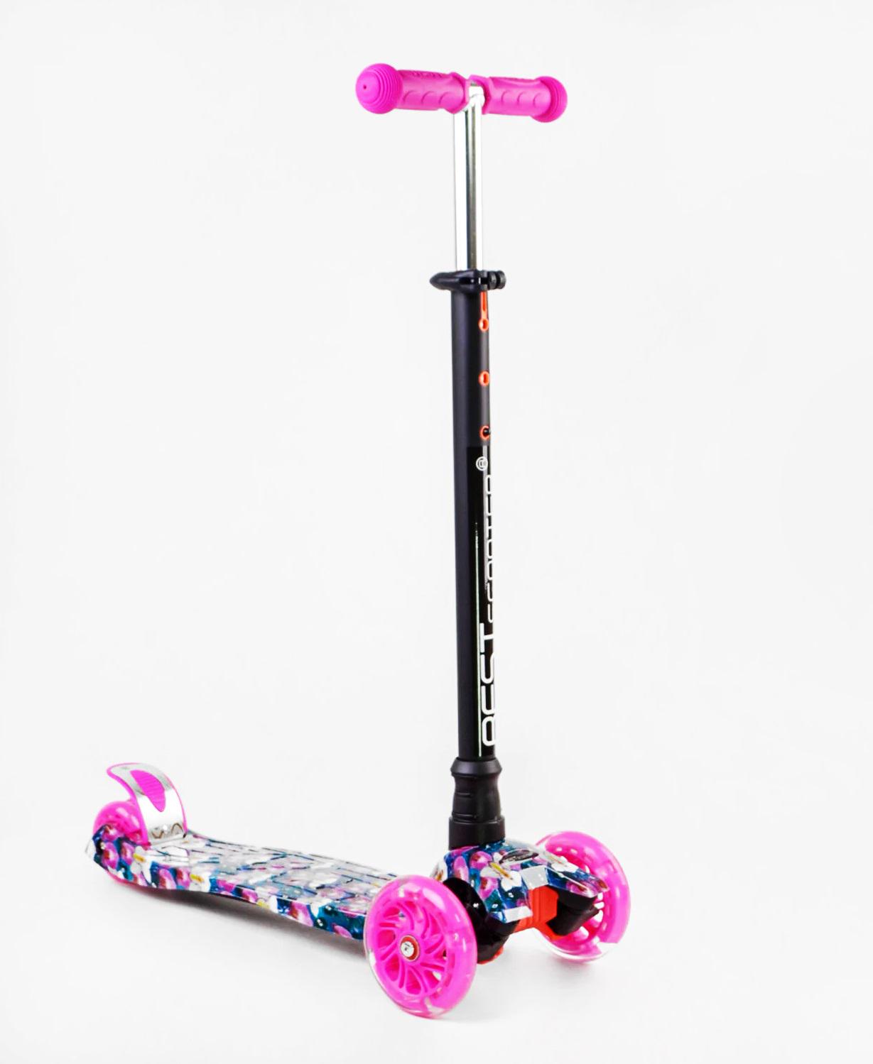 Самокат Maxi Best Scooter PU колеса с подсветкой алюминиевый руль Orchid (114048) Самокат Maxi Best Scooter PU колеса с подсветкой алюминиевый руль Orchid (114048)