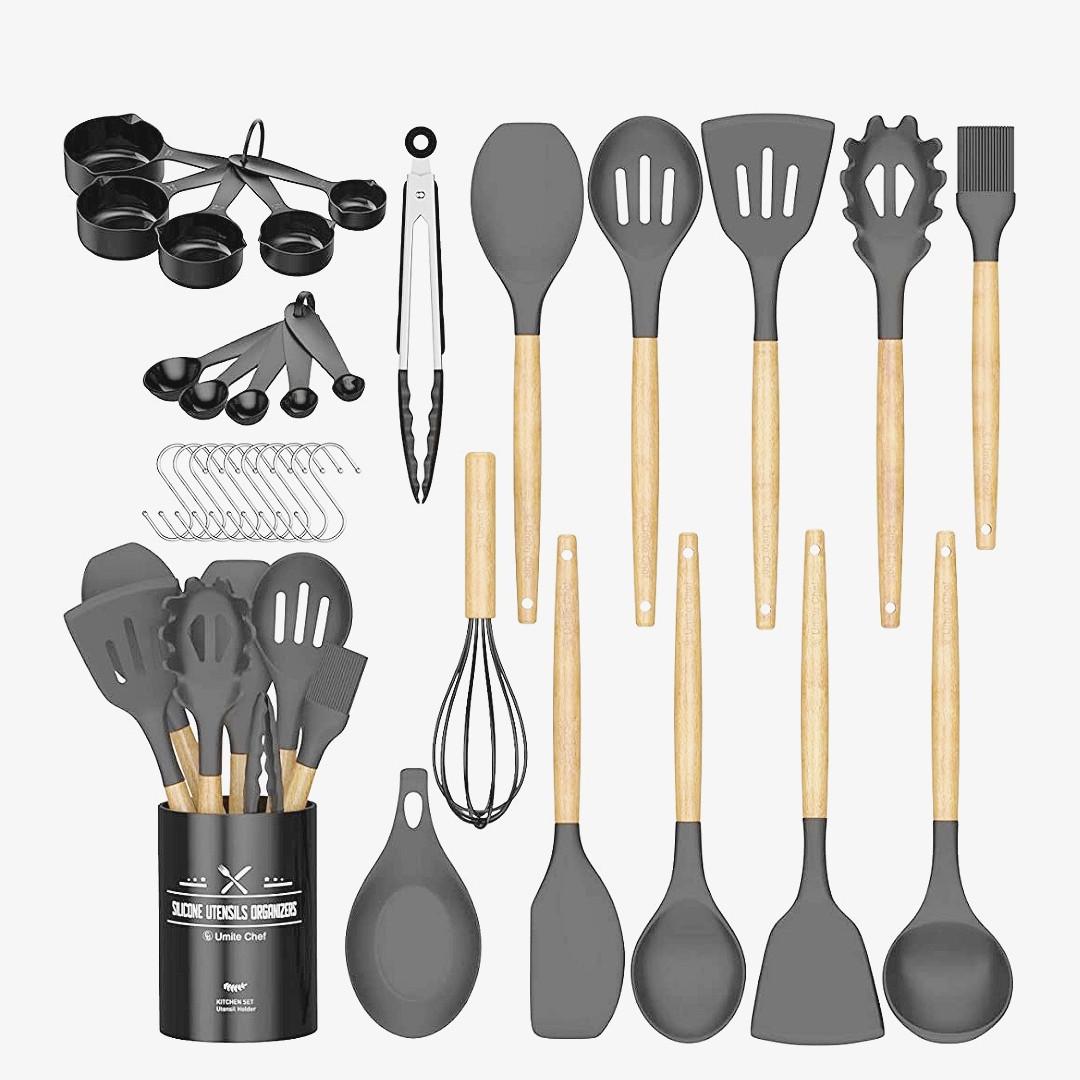 Кухонный набор из 24 пр. Kitchen Art с бамбуковой ручкой Серый