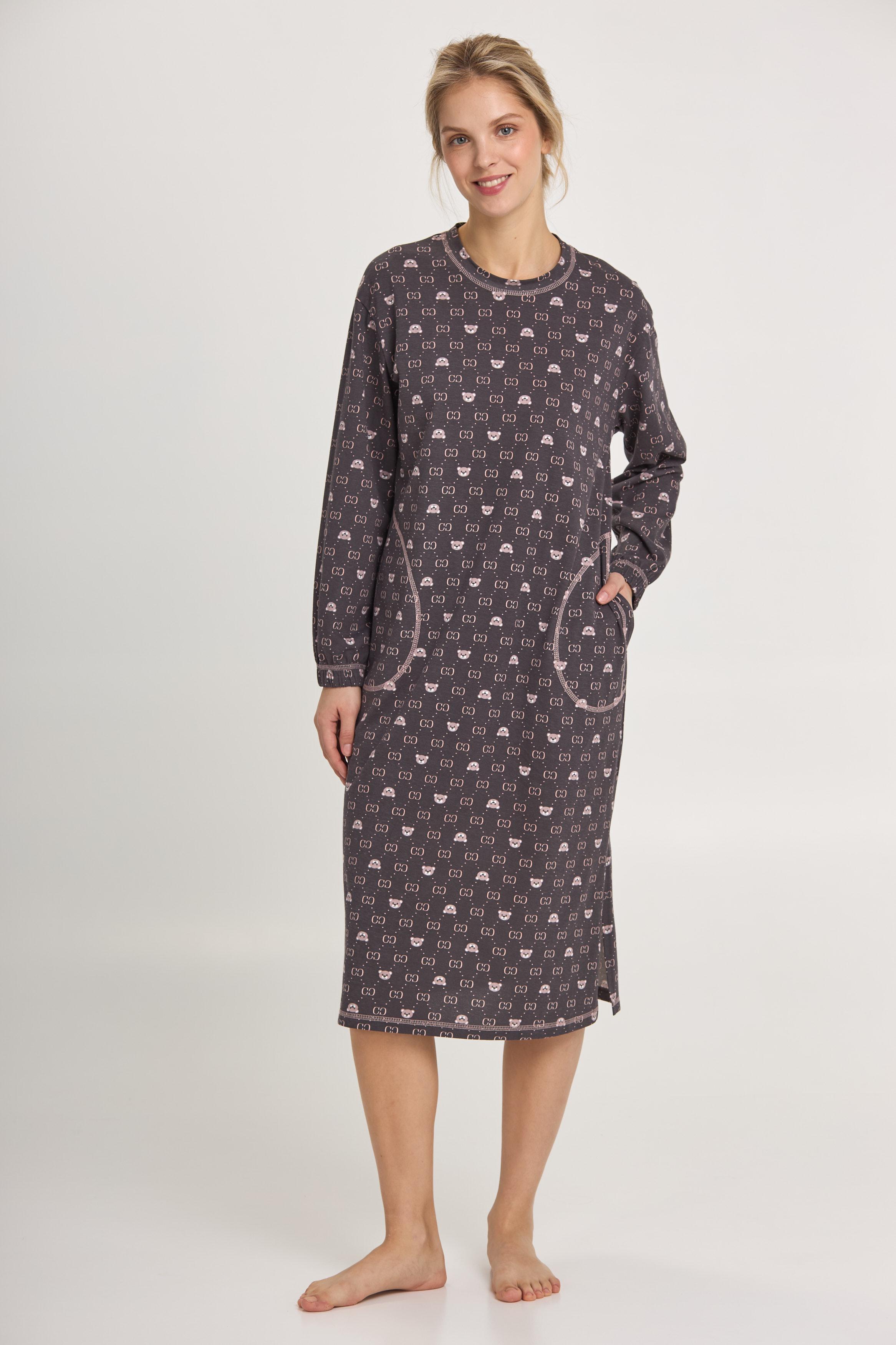 Ночная теплая рубашка Ellen orsetto LDF 121/47/01 L Коричневый (121/47/01) Ночная теплая рубашка Ellen orsetto LDF 121/47/01 L Коричневый (121/47/01)