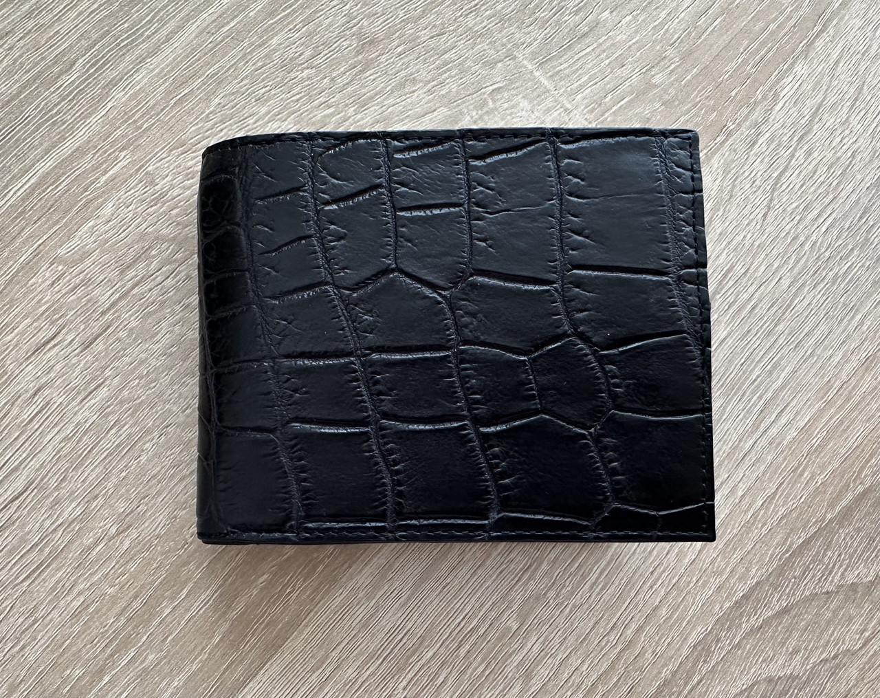 Зажим для денег из натуральной кожи крокодила Черный - фото 4 Зажим для денег из натуральной кожи крокодила Черный - фото 4
