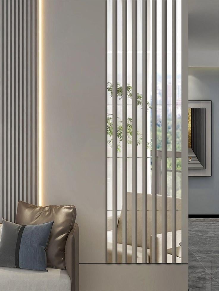 Наклейка интерьерная зеркальная Молдинг-20 на стену 2х240 см 4 шт. Серебряный (21994137)